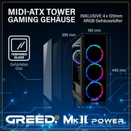 Greed Gaming-PC AMD Ryzen 7 5700X 4,7 GHz 32 GB RAM 1 TB SSD GeForce RTX 5060 Ti Win 11 Pro