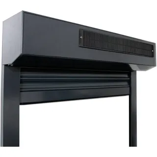 Solar-Rolladen mit Solarmotor, Vorbaurollladen Modell Eckig, Kasten aus Aluminium, Weiß, 800 x 800 mm, individuell konfigurieren