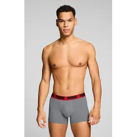 Puma Basic Boxershorts grau/rot/royal sapphire M 2er Pack