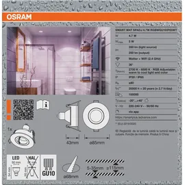 Osram Einbaustrahler 3er Pack IP65 RGBW Verstellbar Weiß