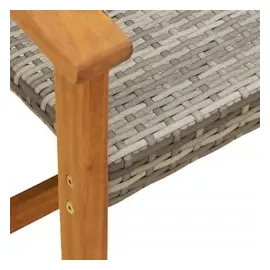 vidaXL Gartenstühle 2 Stk. Grau Poly Rattan und Akazienholz