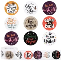 Luxuskollektion Inspirierende Sprüche Aufkleber 500 Stück 4 cm selbstklebend