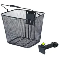 Basil Bilbao Fahrradkorb vorne mit BasEasyStem EC Halter für Lenker stabiler Lenkerkorb Stahl 10L großer Korb für Fahrrad