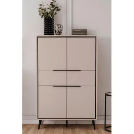 Finori Highboard 90 x 140 x 38 cm Sand/Schwarz