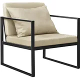 [en.casa] Relaxsessel Ragusa Polyester 60 x 70 x 60 cm Sandfarben