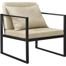 [en.casa] Relaxsessel Ragusa Polyester 60 x 70 x 60 cm Sandfarben