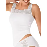 Pompadour Achseltop Nostalgie Weiß 46