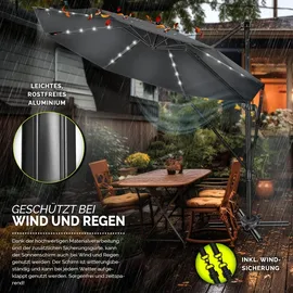 tillvex Premium Alu Sonnenschirm 330 x 330 cm Anthrazit