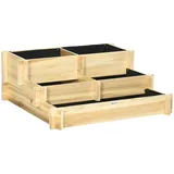 Outsunny Hochbeet 93 x 93 x 35 cm Naturholz