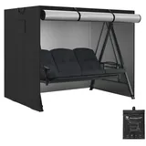 M MCombo Hollywoodschaukel Schwarz 3-Sitzer
