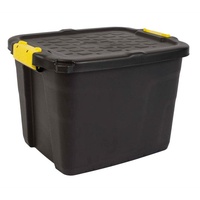 Strata Aufbewahrungsbox Hohe Belastbarkeit, 42 L, Plastik, schwarz/gelb, 50