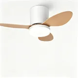 Leise Deckenventilatorlampe (63 Cm) Mit Fernbedienung, Kleiner Deckenventilator Mit Integrierter Beleuchtung, Designer-deckenventilator Mit Leuchte Fürs Schlafzimmer, Reversibler Gleichstrommotor, 6 G