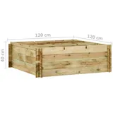 vidaXL Pflanzkübel Hochbeet Kiefernholz Imprägniert 120x120x40 cm