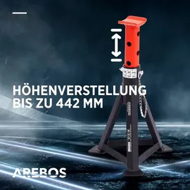 Arebos 3T Hydraulischer Rangierwagenheber mit Fußpedal, 2x Unterstellbock, 3 Tonnen Tragkraft 2x Auflagen