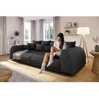 S-Style Möbel Big-Sofa Levana 5-Sitzer Boxspringfederung Lounge Sofa in Cord-Stoff schwarz