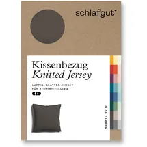 schlafgut Kissenbezug Knitted Jersey 80 x 80 cm Beige