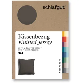 schlafgut Kissenbezug Knitted Jersey 80 x 80 cm Beige