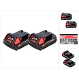 Milwaukee M18 B2 Akku Set 18 V 2x 2,0 Ah