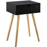 [en.casa] Nachttisch, Schwarz Holzwerkstoff, 40x60x30 cm Schlafzimmer, Nachttische
