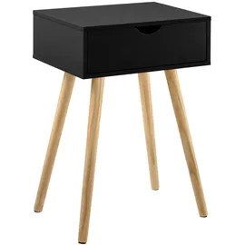 [en.casa] Nachttisch, Schwarz Holzwerkstoff, 40x60x30 cm Schlafzimmer, Nachttische