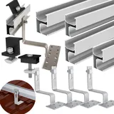 Solar Halterung Ziegeldach für 6 module set, PV Montageset Photovoltaik Diskontinuierliche Schienen 200MM, Befestigung Schiene Dachhaken Schwarz Halter, Befestigungssystem SolarAlu Halteren