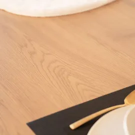 Home Deluxe – Esstisch-set AVENCIA mit 6 Stühlen Ikalo Creme - Farbe: Light Oak, Maße: 200 x 76 x 120 cm, Sternfuß, Eckig, Ausziehbar I Essgruppe Ausziehtisch Esszimmermöbel