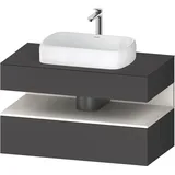 Duravit Collection One Konsolenwaschtischunterbau, 1 Auszug, 1 Schubkasten, Ausschnitt mittig, 1000x550x600mm, Nische Weiß Supermatt, QA4731084490000, Farbe: Graphit matt
