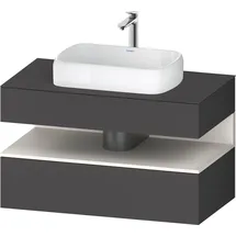 Duravit Collection One Konsolenwaschtischunterbau, 1 Auszug, 1 Schubkasten, Ausschnitt mittig, 1000x550x600mm, Nische Weiß Supermatt, QA4731084490000, Farbe: Graphit matt