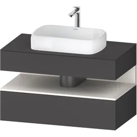 Duravit Collection One Konsolenwaschtischunterbau, 1 Auszug, 1 Schubkasten, Ausschnitt mittig, 1000x550x600mm, Nische Weiß Supermatt, QA4731084490000, Farbe: Graphit matt