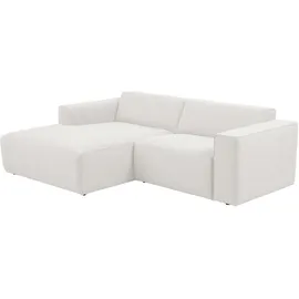 Home Affaire Ecksofa HOME AFFAIRE "Noord mit Kedernaht, Breite 234 cm, L-Form", beige (cream), B:234cm H:71cm T:161cm, 100% Polyester, Sofas, Ecksofa, Cord, Struktur, Webstoff, mit Wellenunterfederung, Massivholzrahmen