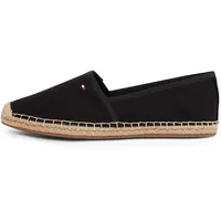 Tommy Hilfiger Damen Espadrilles Flag Canvas mit Logo, Schwarz (Black), 38