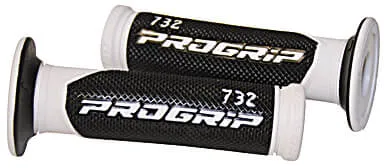 PROGRIP Stuurgrepen 732, wit/zwart, 7/8 inch, open uiteinde, zwart-wit