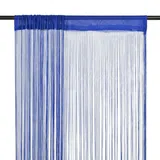 vidaXL Fadenvorhänge 2 Stk. 140 x 250 cm Blau