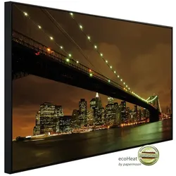 papermoon Infrarotheizung »EcoHeat - Brooklyn Bridge bei Nacht«, Matt-Effekt - bunt