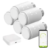 Revolt 5er-Set smarte Heizkörperthermostate mit Display App ZigBee-Gateway
