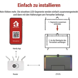 EMOS Smarte TV Hintergrundbeleuchtung 189 cm 24 W RGBIC 660 lm
