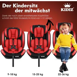 Kidiz Autokindersitz rot/schwarz