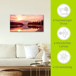 Artland Wandbild »Grand Teton Gebirge bei Sonnenuntergang«, Sonnenaufgang & -untergang (1 Stück), in vielen Größen & Produktarten - Alubild / Outdoorbild, Leinwandbild, Poster, Wandaufkleber / Wandtattoo auch für Badezimmer geeignet Artland Farbe Bild(er): orange