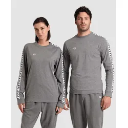 Langarmshirt Unisex arena Icons - Dark Grey Melange-white-bl - S