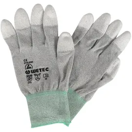 WeTec ESD-Handschuhe, PU-beschichtete Fingerkuppen, L, Carbonfaden