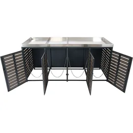 Mendler Mülltonnenbox HWC-K14 124 x 265 x 84 cm anthrazit