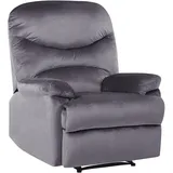 Beliani Sessel Eslov Polyester 85 x 103 x 90 cm Grau/Schwarz mit Kissen