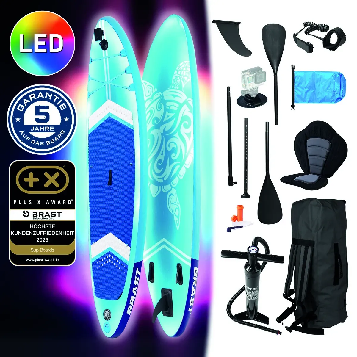 SUP Board aufblasbar LED TURTLE 320 blue