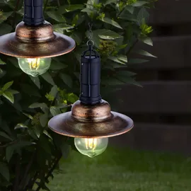 ETC Shop Außen Solar Hängelampe LED rost 2 St.