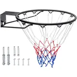 Vevor Basketballkorb Hangring Basketballring 485 mm, Basketball Basketballring Netz 595 x 485 x 120 mm Qualität-und Sicherheitsgeprüft Indoor & Outdoor, Universal Stabiler Basketballkorb Orange