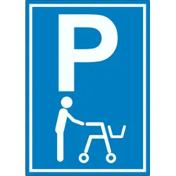 Rollator Parkplatz Aufkleber Gehwagen Gehhilfe A6 (105x148mm)