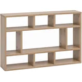 Wohnling Wandregal 75 x 51 x 16 cm Sonoma Eiche