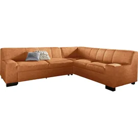 DOMO collection Eckcouch Kunstleder 2-Sitzer Orange