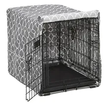 MidWest Homes For Pets CVR24T-GY Hundebox-Abdeckung, Stoff mit Teflonschutz, Sichtschutz für 61 cm lange Hundeboxen von MidWest und New World, maschinenwaschbar und trocknergeeignet