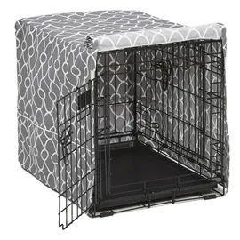MidWest Homes For Pets CVR24T-GY Hundebox-Abdeckung, Stoff mit Teflonschutz, Sichtschutz für 61 cm lange Hundeboxen von MidWest und New World, maschinenwaschbar und trocknergeeignet